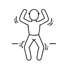 jumping jacks icon, jumping jacks line art - simple line art of jumping jacks, perfect for jumping jacks logos and icons