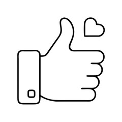 like button icon, like button line art - simple line art of like button, perfect for like button logos and icons