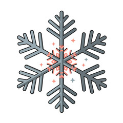 Minimalist Winter Design Featuring Snowflake with Seasonal Tree Silhouettes

