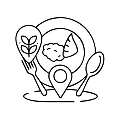 local cuisine icon, local cuisine line art - simple line art of local cuisine, perfect for local cuisine logos and icons