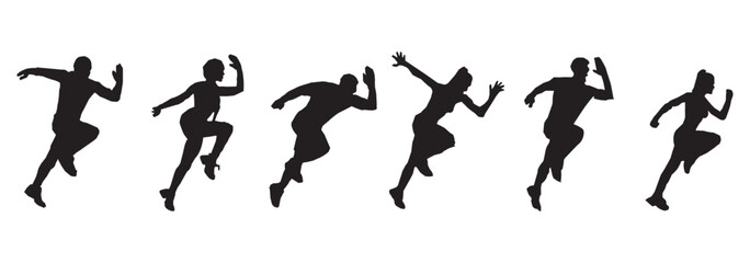Run, sport athletic logo, group of running people