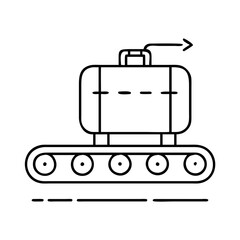 luggage conveyor belt icon, luggage conveyor belt line art - simple line art of luggage conveyor belt, perfect for luggage conveyor belt logos and icons