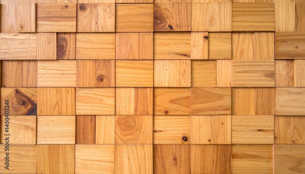 Poster wooden block wall texture background. perfect for design projects needing a rustic or modern feel.