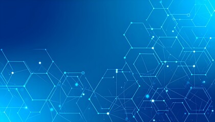 Abstract blue hexagon network background.  Perfect for tech, science, or corporate presentations.