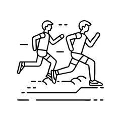 marathon training icon, marathon training line art - simple line art of marathon training, perfect for marathon training logos and icons