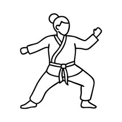 martial arts icon, martial arts line art - simple line art of martial arts, perfect for martial arts logos and icons