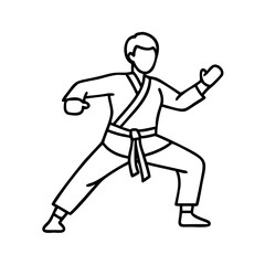 martial arts icon, martial arts line art - simple line art of martial arts, perfect for martial arts logos and icons