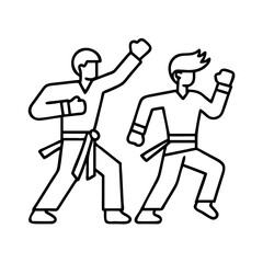 martial arts icon, martial arts line art - simple line art of martial arts, perfect for martial arts logos and icons