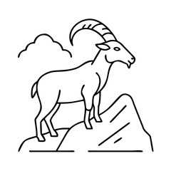mountain goat icon, mountain goat line art - simple line art of mountain goat, perfect for mountain goat logos and icons