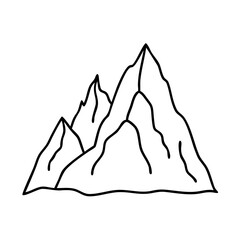 mountain peak icon, mountain peak line art - simple line art of mountain peak, perfect for mountain peak logos and icons