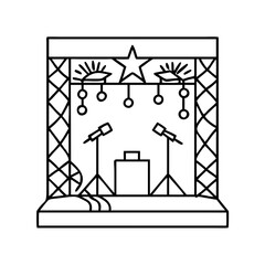 music stage backdrop icon, music stage backdrop line art - simple line art of music stage backdrop, perfect for music stage backdrop logos and icons