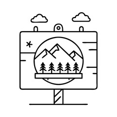 national park sign icon, national park sign line art - simple line art of national park sign, perfect for national park sign logos and icons