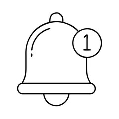 notification bell icon, notification bell line art - simple line art of notification bell, perfect for notification bell logos and icons