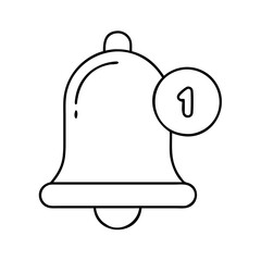 notification bell icon, notification bell line art - simple line art of notification bell, perfect for notification bell logos and icons