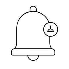 notification bell icon, notification bell line art - simple line art of notification bell, perfect for notification bell logos and icons