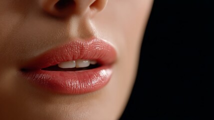 Naklejka premium Close-Up View of Presenters Speaking Clearly with Focus on Mouth and Lips for Communication Emphasis