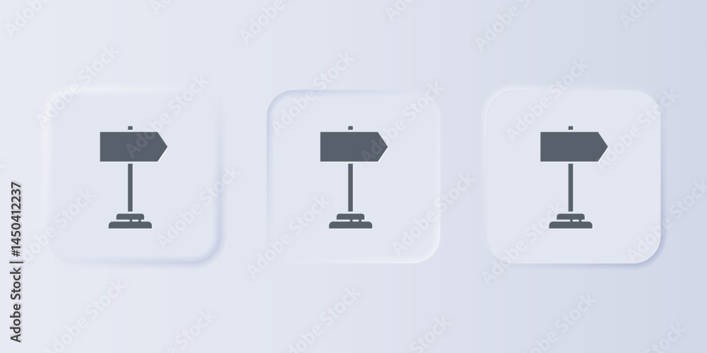 Poster grey road traffic sign. signpost icon isolated on grey background. pointer symbol. isolated street i