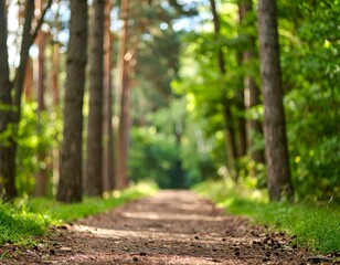 Serene forest path.  Perfect for nature, travel, and relaxation themes.