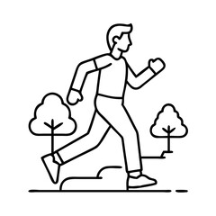 person jogging walking hybrid icon, person jogging walking hybrid line art - simple line art of person jogging walking hybrid, perfect for person jogging walking hybrid logos and icons