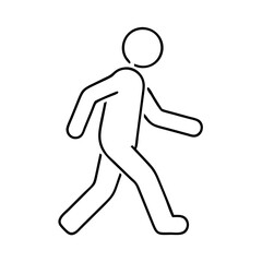 person walking silhouette icon, person walking silhouette line art - simple line art of person walking silhouette, perfect for person walking silhouette logos and icons