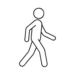 person walking silhouette icon, person walking silhouette line art - simple line art of person walking silhouette, perfect for person walking silhouette logos and icons