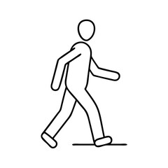 person walking silhouette icon, person walking silhouette line art - simple line art of person walking silhouette, perfect for person walking silhouette logos and icons