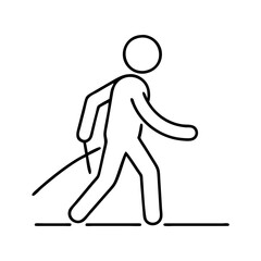 person walking silhouette icon, person walking silhouette line art - simple line art of person walking silhouette, perfect for person walking silhouette logos and icons
