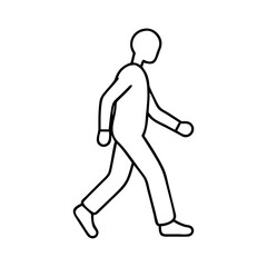 person walking silhouette icon, person walking silhouette line art - simple line art of person walking silhouette, perfect for person walking silhouette logos and icons
