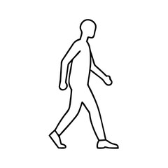 person walking silhouette icon, person walking silhouette line art - simple line art of person walking silhouette, perfect for person walking silhouette logos and icons