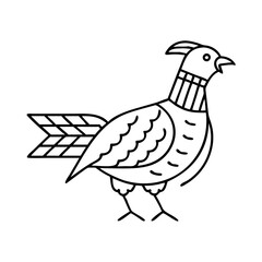 pheasant icon, pheasant line art - simple line art of pheasant, perfect for pheasant logos and icons