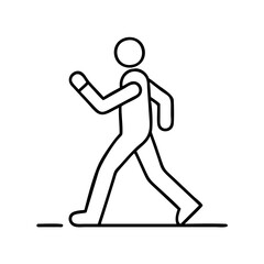 power walk pose icon, power walk pose line art - simple line art of power walk pose, perfect for power walk pose logos and icons