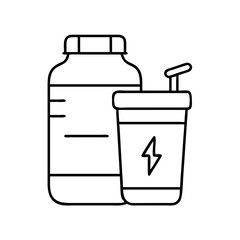 protein shake bottle icon, protein shake bottle line art - simple line art of protein shake bottle, perfect for protein shake bottle logos and icons