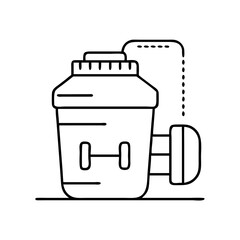 protein shake bottle icon, protein shake bottle line art - simple line art of protein shake bottle, perfect for protein shake bottle logos and icons