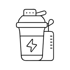 protein shake bottle icon, protein shake bottle line art - simple line art of protein shake bottle, perfect for protein shake bottle logos and icons