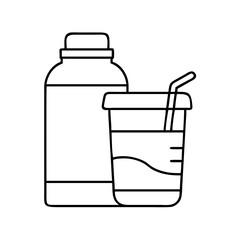 protein shake bottle icon, protein shake bottle line art - simple line art of protein shake bottle, perfect for protein shake bottle logos and icons