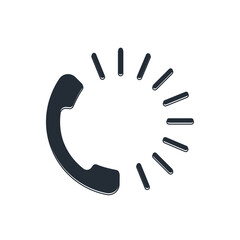 Black Food ordering icon isolated on white background. Order by mobile phone. Restaurant food delivery concept. Vector