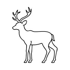 deer silhouette icon, deer silhouette line art - simple line art of deer silhouette, perfect for deer silhouette logos and icons