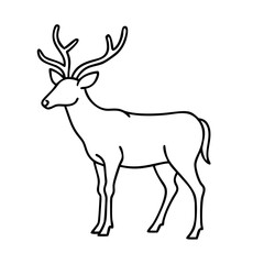 Fototapeta premium deer silhouette icon, deer silhouette line art - simple line art of deer silhouette, perfect for deer silhouette logos and icons