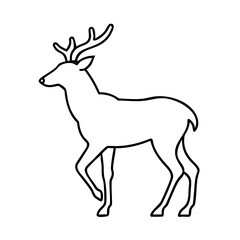 Fototapeta premium deer silhouette icon, deer silhouette line art - simple line art of deer silhouette, perfect for deer silhouette logos and icons