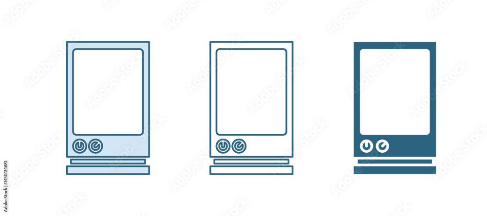 Aufkleber blue voice assistant icon isolated on white background. voice control user interface smart speaker. 