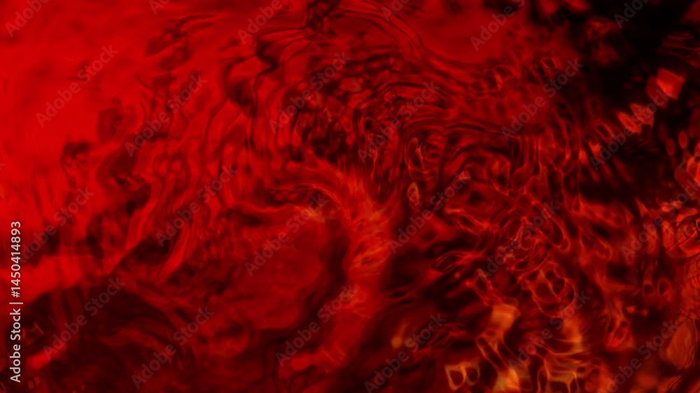 Poster Abstract ardent background and red water structure. Loop Animation.