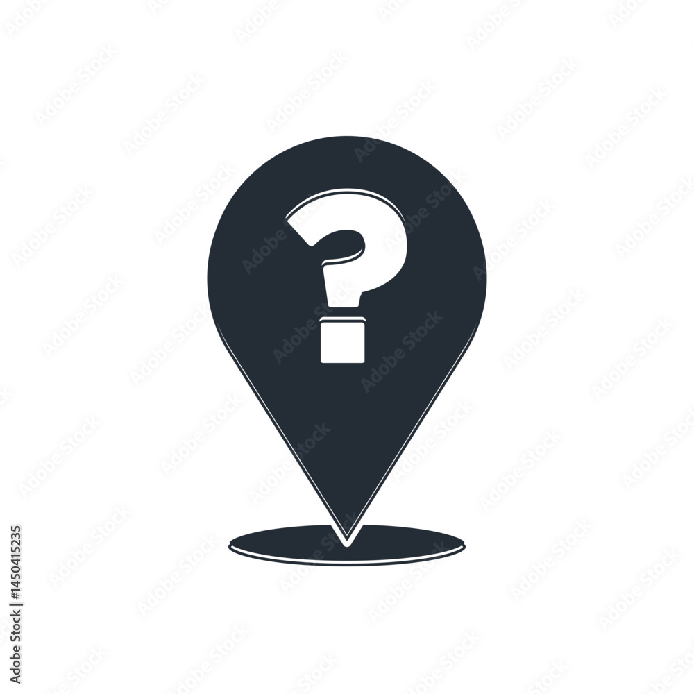Poster black question mark icon isolated on white background. faq sign. copy files, chat speech bubble and 