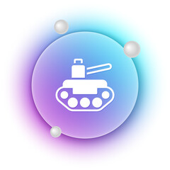 White Military tank icon isolated on white background. Blue and purple gradient circle background. Vector