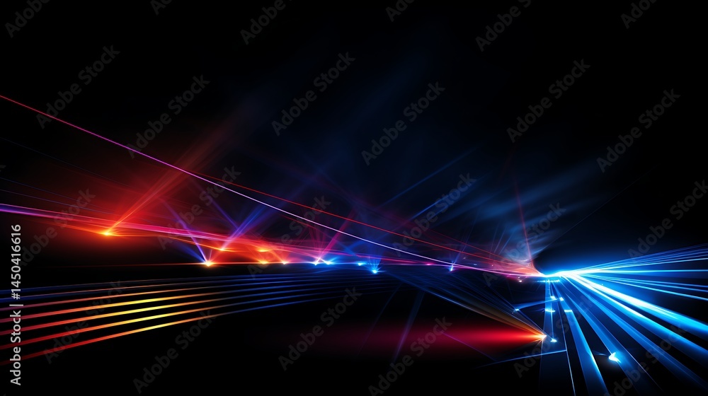 Poster illuminated futuristic abstract: an electrifying visual representation of modern technology, featuri