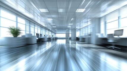 Fototapeta premium Modern Office Corridor: A Vision of Efficiency and Innovation