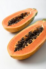 papaya on a white background