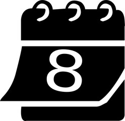 Flat calendar Web Mobile icon vector. Calendar on the wall symbol logo design inspiration, isolated on transparent background