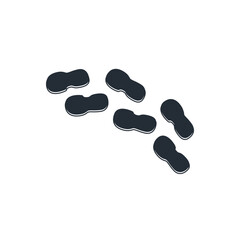 Black Human footprints shoes icon isolated on white background. Shoes sole. Vector
