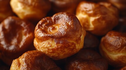 Closeup stacked baked pastries