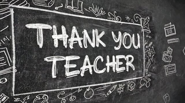 Thank You Teacher: A Heartfelt Tribute to Educators Captured on Chalkboard Art
